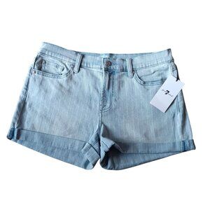 7 For All Mankind Mid Roll Pinstripe Short Size 29 OVERSIZED FIT  31" NEW NWT